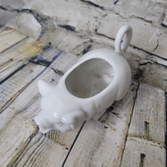 Cost Plus White Ceramic Pig Piggy Creamer Appx 6" Long - Picture 2 of 6